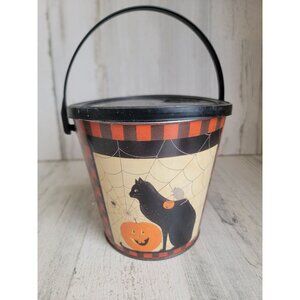 Halloween vintage style bucket cat pumpkin home‎ decor
